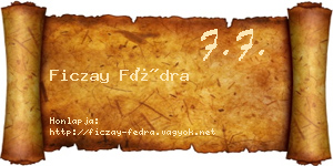 Ficzay Fédra névjegykártya